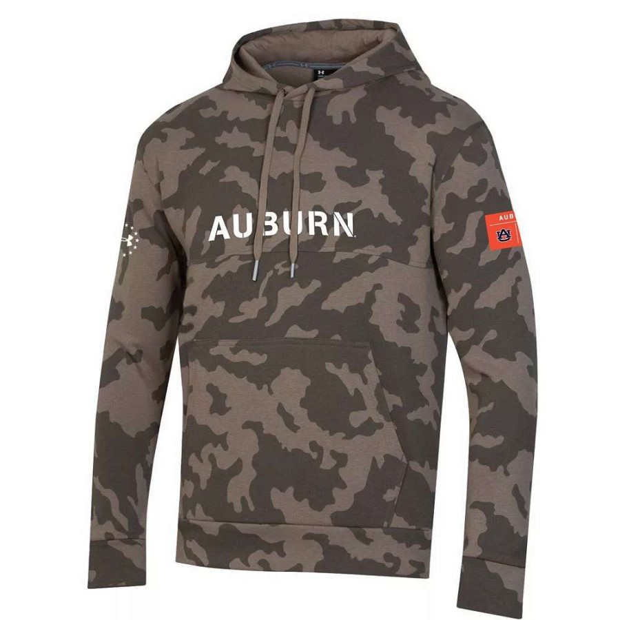 Tops * | Men'S Under Armour Camo Auburn Tigers Military Appreciation Pullover Hoodie