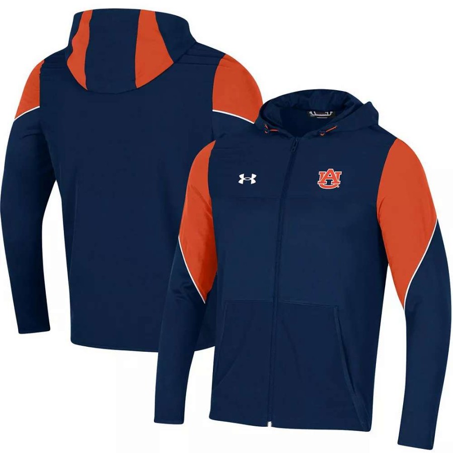 Outerwear * | Men'S Under Armour Navy Auburn Tigers 2021 Sideline Warm-Up Full-Zip Hoodie