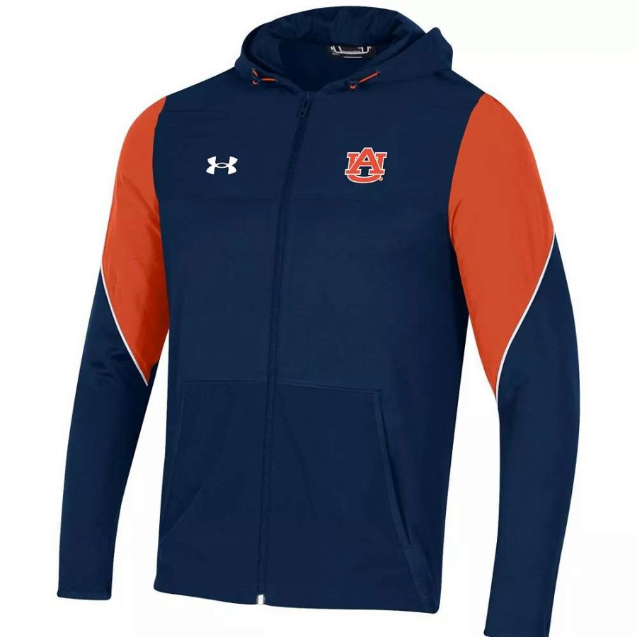 Outerwear * | Men'S Under Armour Navy Auburn Tigers 2021 Sideline Warm-Up Full-Zip Hoodie