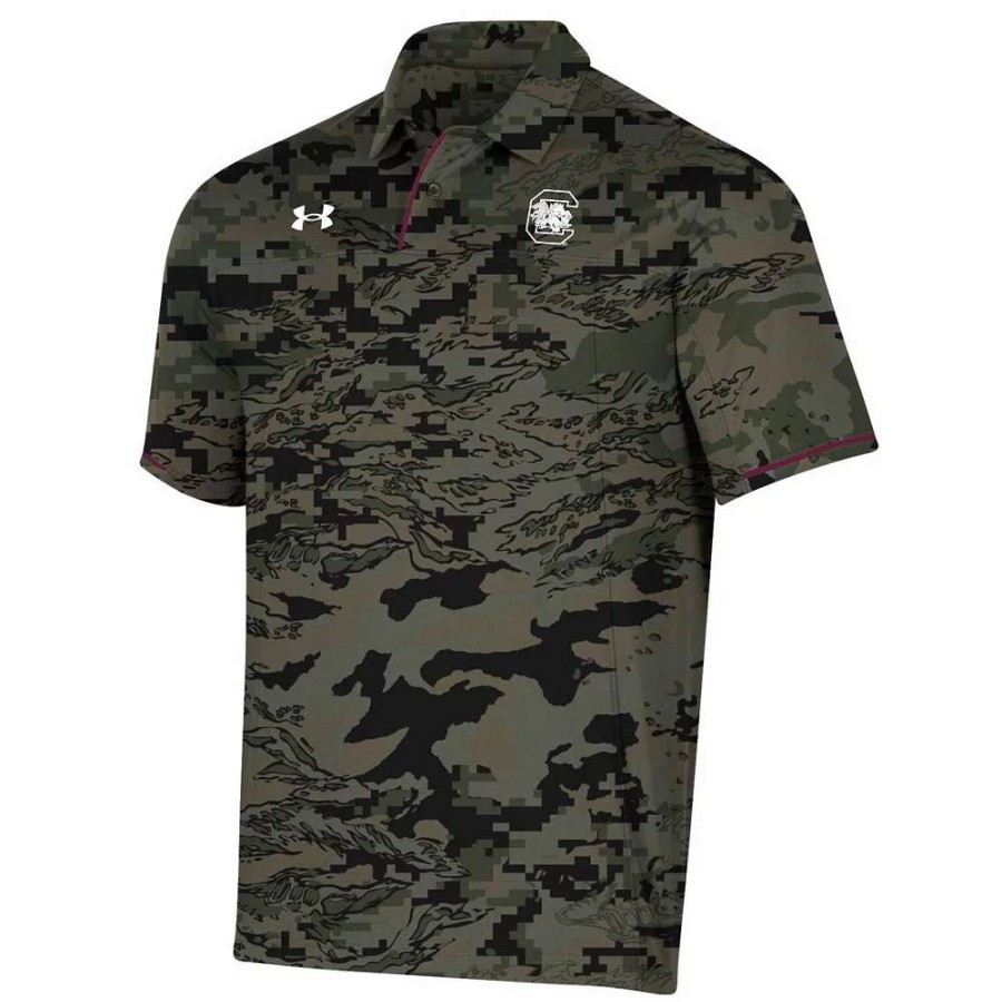 Tops * | Men'S Under Armour Camo South Carolina Gamecocks Freedom Polo