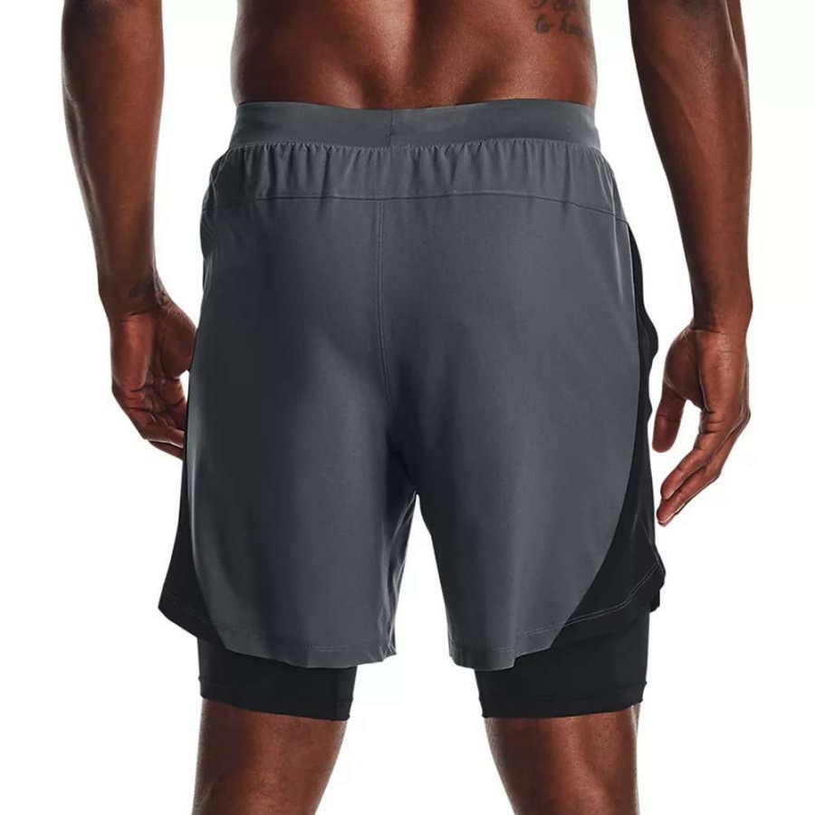 Bottoms * | Big & Tall Under Armour Launch 2-In-1 Running Shorts Black