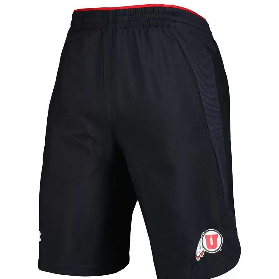 Bottoms * | Men'S Under Armour Black Utah Utes Woven Shorts