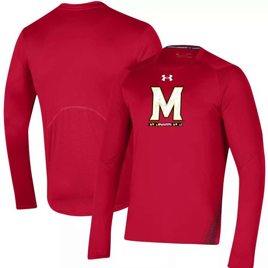 Tops * | Men'S Under Armour Red Maryland Terrapins 2021 Sideline Training Performance Long Sleeve T-Shirt