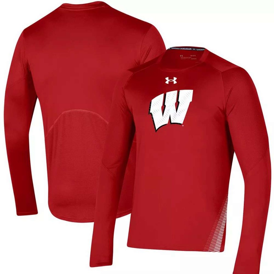 Tops * | Men'S Under Armour Red Wisconsin Badgers 2021 Sideline Training Performance Long Sleeve T-Shirt