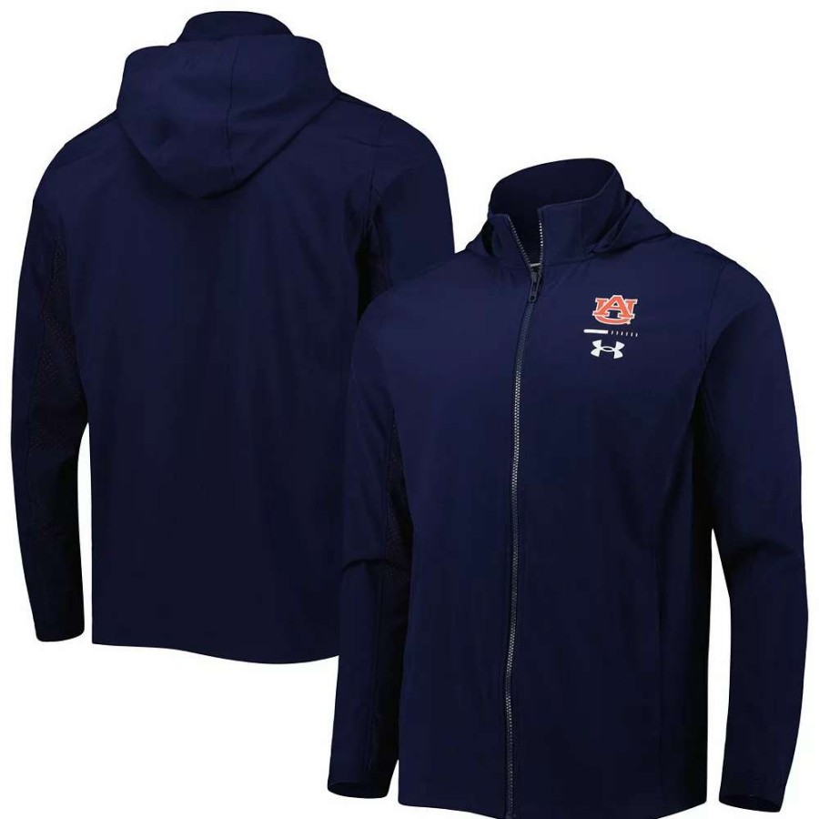 Outerwear * | Men'S Under Armour Navy Auburn Tigers Squad 3.0 Full-Zip Jacket