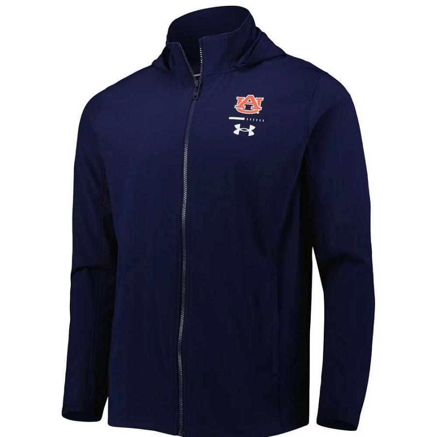 Outerwear * | Men'S Under Armour Navy Auburn Tigers Squad 3.0 Full-Zip Jacket