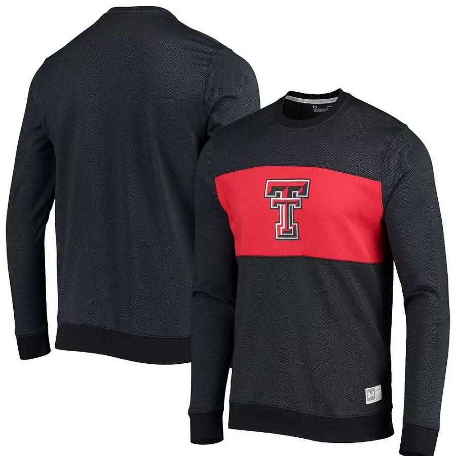 Tops * | Men'S Under Armour Black Texas Tech Red Raiders Game Day All Day Pullover Sweatshirt