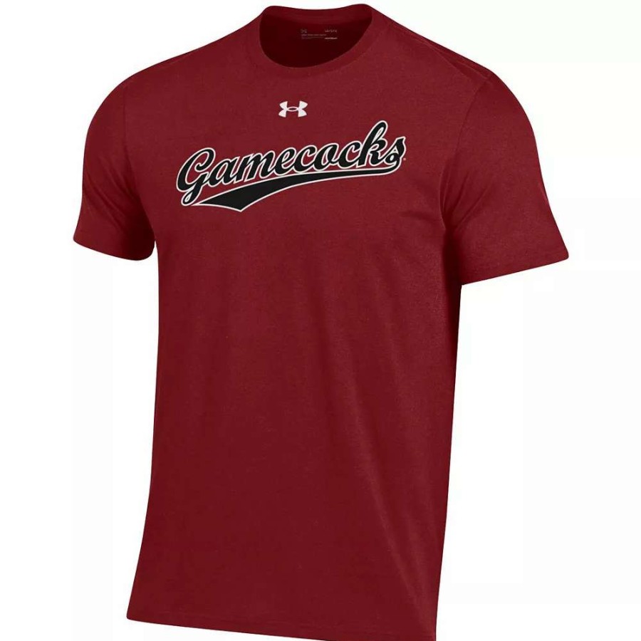 Tops * | Men'S Under Armour Garnet South Carolina Gamecocks Baseball Script Performance T-Shirt