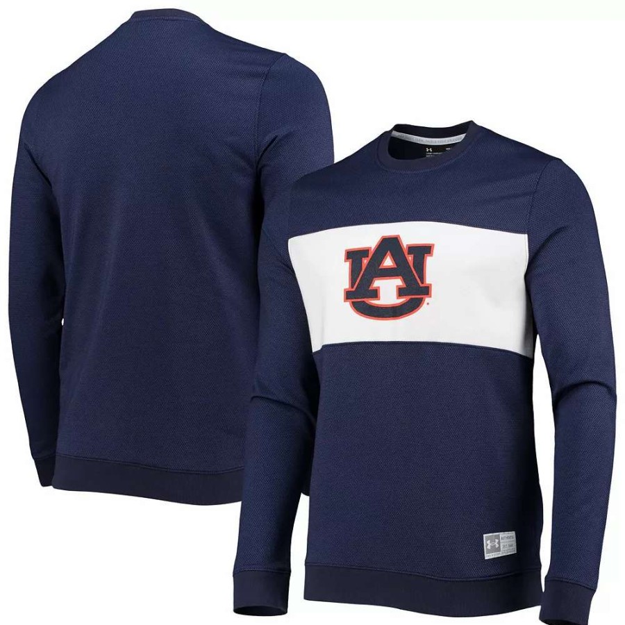 Tops * | Men'S Under Armour Navy Auburn Tigers Game Day All Day Pullover Sweatshirt