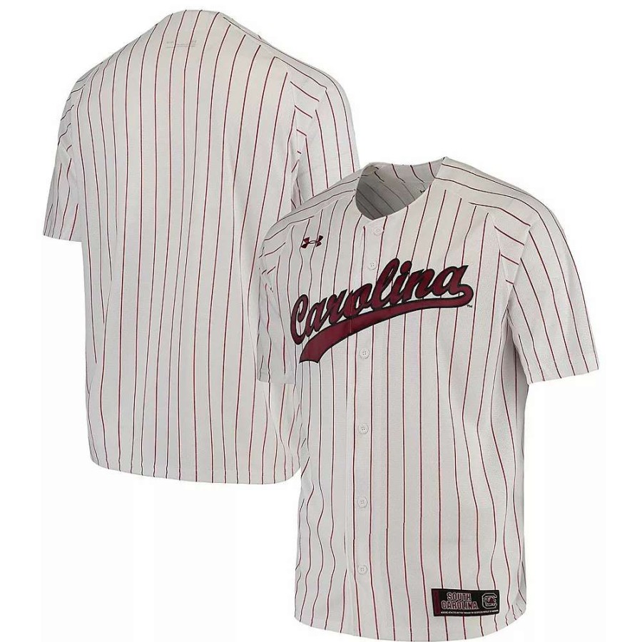 Tops * | Men'S Under Armour White South Carolina Gamecocks Performance Replica Baseball Jersey