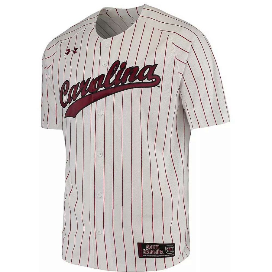 Tops * | Men'S Under Armour White South Carolina Gamecocks Performance Replica Baseball Jersey